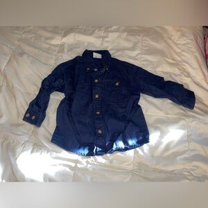 Vintage Kids Navy Blue Button-Up Shirt TKS Basics